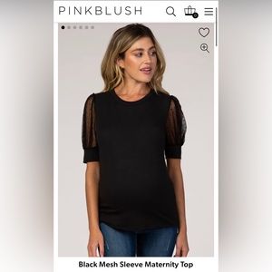 Pinkblush Black Mesh Sleeve Maternity Top, size s